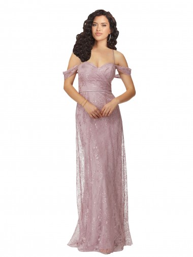 Sleeveless Criss Cross Back A-Line Off the Shoulder Bridesmaid Dress Lincoln