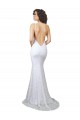 Sleeveless White Backless Mermaid High Neck Wedding Dress Lincoln