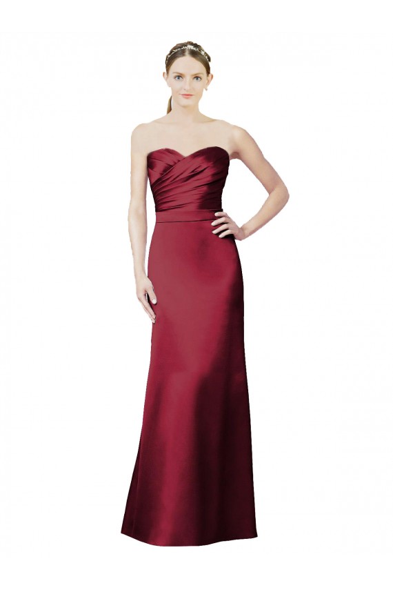 Sleeveless Burgundy Mermaid Sweetheart Bridesmaid Dress / Evening Dress Lincoln