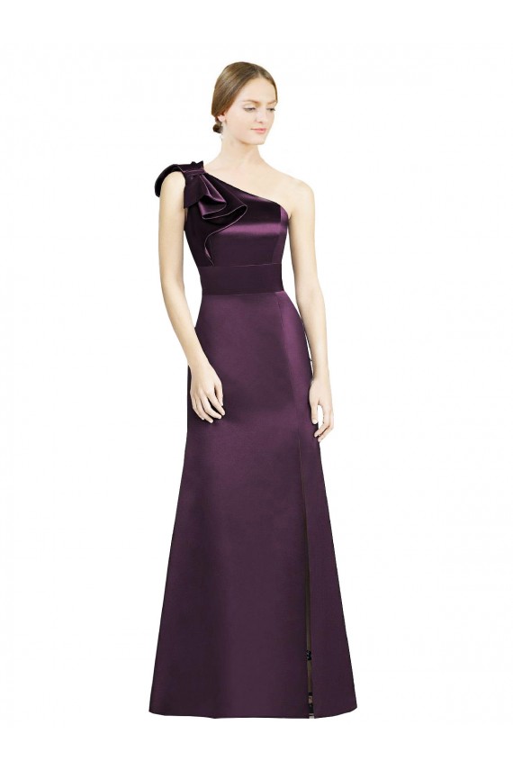 Sleeveless Grape Mermaid One Shoulder Bridesmaid Dress Lincoln