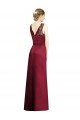 Sleeveless Burgundy A-Line Satin & Lace V-Neck Bridesmaid Dress Lincoln