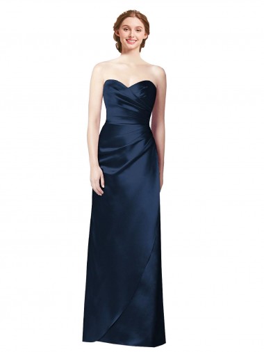 Sleeveless Dark Navy A-Line Sweetheart Bridesmaid Dress Lincoln