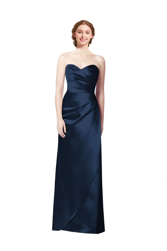 Sleeveless Dark Navy A-Line Sweetheart Bridesmaid Dress Lincoln