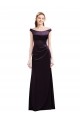 Cap Sleeves Grape A-Line Off the Shoulder Bridesmaid Dress Lincoln
