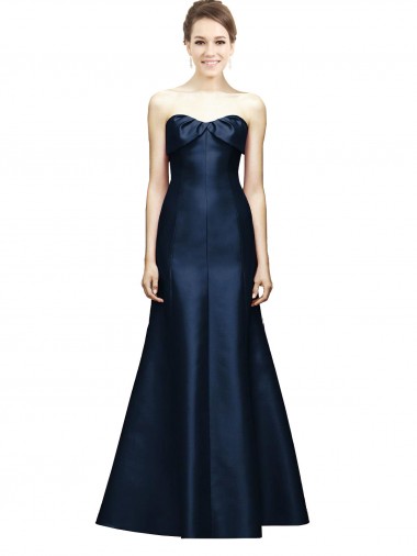 Sleeveless Dark Navy Mermaid Sweetheart Bridesmaid Dress Lincoln