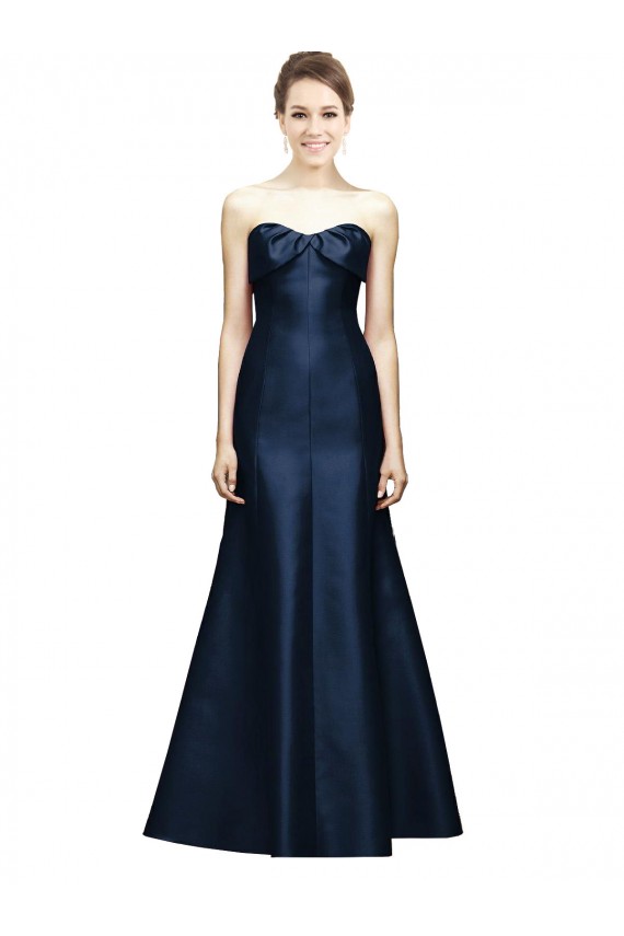 Sleeveless Dark Navy Mermaid Sweetheart Bridesmaid Dress Lincoln