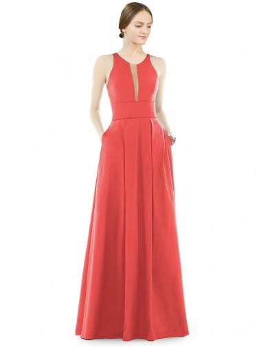 Sleeveless Firecracker A-Line Jewel Neck Bridesmaid Dress Lincoln
