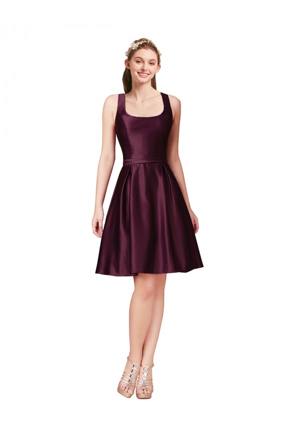 Sleeveless V-Back A-Line Bateau Neck Prom Dress / Bridesmaid Dress Lincoln