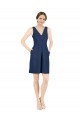 Sleeveless Dark Navy Open Back A-Line V-Neck Evening Gown / Bridesmaid Dress Lincoln