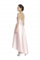 Sleeveless Pink Criss Cross Open Back A-Line Spaghetti Straps High Low Bridesmaid Dress Lincoln