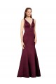 Sleeveless Burgundy V-Back Sheath V-Neck Formal Evening Gown / Prom Dress / Bridesmaid Dress Lincoln