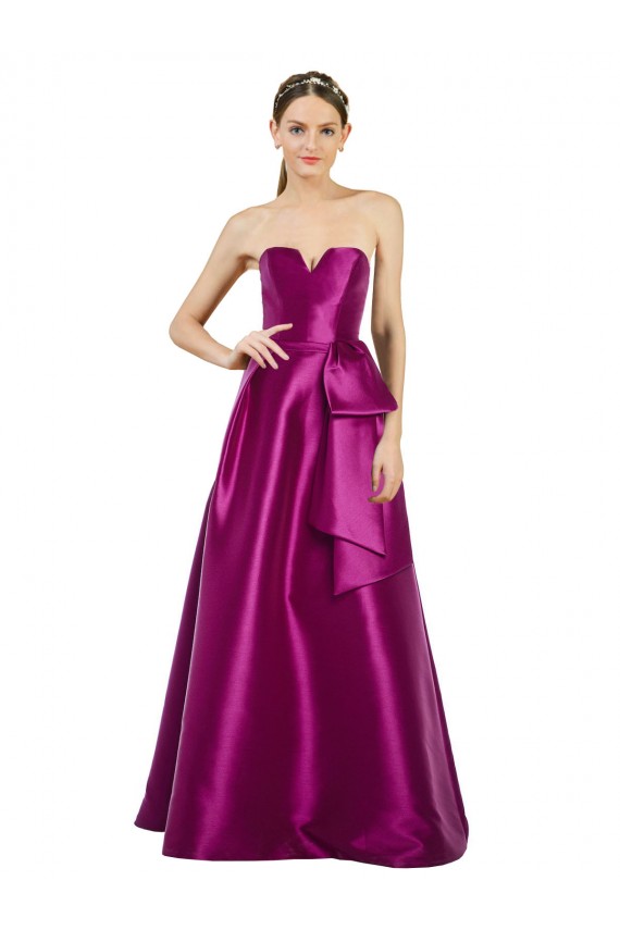 Sleeveless Merlot A-Line V-Neck Prom Dress / Bridesmaid Dress Lincoln