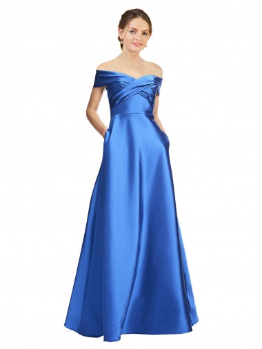 Sleeveless A-Line Off the Shoulder Black Tie Evening Gown / Prom Dress / Bridesmaid Dress Lincoln