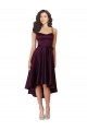 Sleeveless Grape Criss Cross Back A-Line Sweetheart High Low Prom Dress / Bridesmaid Dress Lincoln