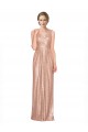 Sleeveless Rose Gold Sheath V-Neck Bridesmaid Dress / Evening Dress Lincoln