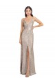 Sleeveless Silver V-Back Sheath V-Neck Formal Evening Gown / Prom Dress / Bridesmaid Dress Lincoln