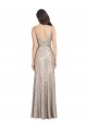 Sleeveless Silver V-Back Sheath V-Neck Formal Evening Gown / Prom Dress / Bridesmaid Dress Lincoln