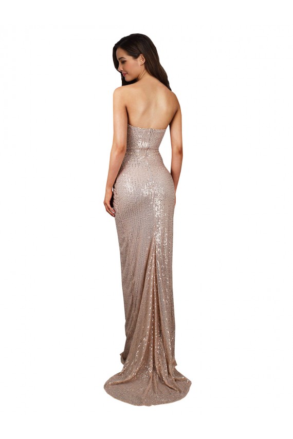 Sleeveless Champagne Low Back Mermaid Scoop Neck Formal Evening Gown / Prom Dress / Bridesmaid Dress Lincoln