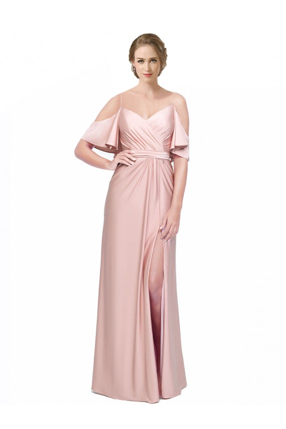 Cold Shoulder Low Back Sheath Off the Shoulder Formal Evening Gown / Prom Dress / Bridesmaid Dress Lincoln