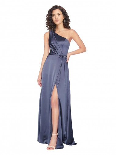 Sleeveless Dusk A-Line One Shoulder Formal Evening Gown / Prom Dress / Bridesmaid Dress Lincoln