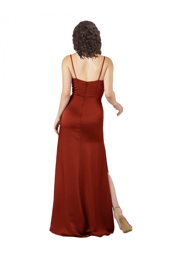 Sleeveless Red Low Back A-Line Spaghetti Straps Formal Evening Gown / Prom Dress / Bridesmaid Dress Lincoln