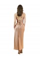 Sleeveless Rose Gold Low Back Sheath Cowl Neck Formal Evening Gown / Prom Dress / Bridesmaid Dress Lincoln