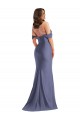 Sleeveless French Blue Low Back Mermaid Off the Shoulder Black Tie Plus Size Evening Gown / Prom Dress / Bridesmaid Dress Lincoln