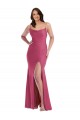 Sleeveless Fuchsia Tie Back Mermaid Spaghetti Straps Formal Plus Size Evening Gown / Prom Dress / Bridesmaid Dress Lincoln