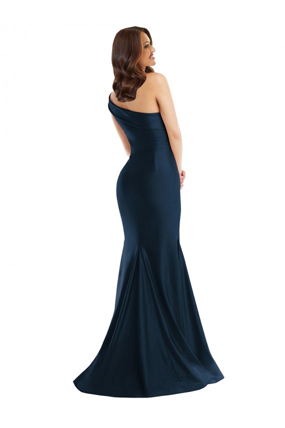 Sleeveless Light Sky Blue Mermaid One Shoulder Formal Evening Gown / Prom Dress / Bridesmaid Dress Lincoln