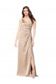 Sleeveless Champagne Pink Low Back A-Line Spaghetti Straps Formal Evening Gown / Prom Dress / Bridesmaid Dress Lincoln