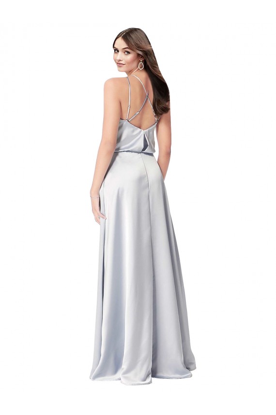 Sleeveless Fog Low Back A-Line Halter Neck Formal Evening Gown / Bridesmaid Dress Lincoln