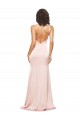 Sleeveless Pink Low Back Sheath Silk like Satin One Shoulder Formal Evening Gown / Prom Dress / Bridesmaid Dress Lincoln