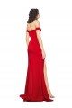 Sleeveless Red A-Line Silk like Satin Off the Shoulder Formal Evening Gown / Prom Dress / Bridesmaid Dress Lincoln