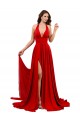 Sleeveless Red Criss Cross Open Back A-Line Halter Neck Formal Evening Gown / Prom Dress / Bridesmaid Dress Lincoln
