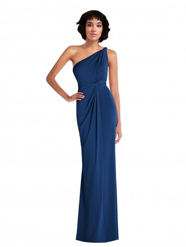 Sleeveless Royal Blue Sheath One Shoulder Semi Formal Evening Dress / Prom Dress / Bridesmaid Dress Lincoln