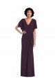 Split Sleeves Grape Sheath V-Neck Formal Evening Gown / Prom Dress / Bridesmaid Dress Lincoln