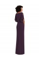 Split Sleeves Grape Sheath V-Neck Formal Evening Gown / Prom Dress / Bridesmaid Dress Lincoln