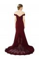 Sleeveless Burgundy Gold V-Back Mermaid Off the Shoulder Formal Evening Gown / Prom Dress / Bridesmaid Dress Lincoln