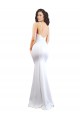 Sleeveless White Low Back Mermaid Spaghetti Straps Black Tie Evening Gown / Prom Dress / Bridesmaid Dress Lincoln