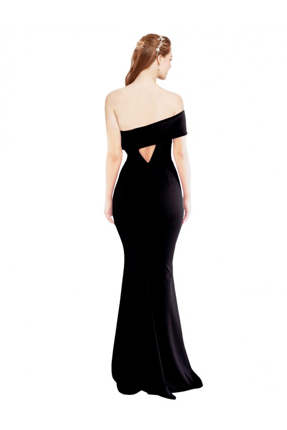 Sleeveless Black Keyhole Back Mermaid One Shoulder Formal Evening Gown / Prom Dress / Bridesmaid Dress Lincoln