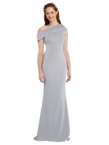 Sleeveless Grey Mermaid One Shoulder Formal Dress / Bridesmaid Dress Lincoln