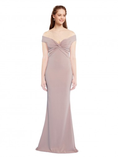 Sleeveless Dusty Pink Keyhole Back Mermaid Off the Shoulder Formal Evening Gown / Prom Dress / Bridesmaid Dress Lincoln