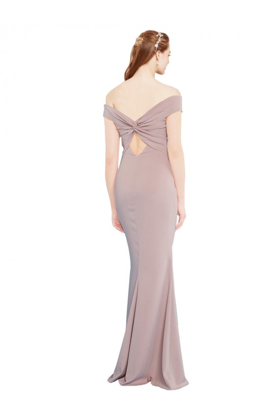 Sleeveless Dusty Pink Keyhole Back Mermaid Off the Shoulder Formal Evening Gown / Prom Dress / Bridesmaid Dress Lincoln