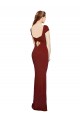 Cap Sleeves Burgundy Keyhole Back Mermaid Round Neck Formal Evening Gown / Prom Dress / Bridesmaid Dress Lincoln