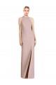 Sleeveless Dusty Pink Open Back Trumpet Halter Neck Semi Formal Evening Dress / Bridesmaid Dress Lincoln