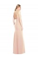 Sleeveless Nude Open Back Trumpet Bateau Neck Semi Formal Evening Dress / Prom Dress / Bridesmaid Dress Lincoln
