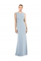 Sleeveless Light Sky Blue Low Back Trumpet Bateau Neck Semi Formal Evening Dress / Prom Dress / Bridesmaid Dress Lincoln