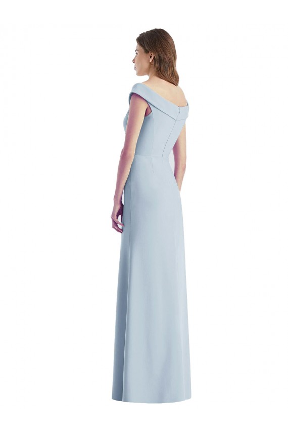 Sleeveless Light Sky Blue A-Line Off the Shoulder Black Tie Evening Gown / Bridesmaid Dress Lincoln