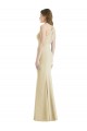 Sleeveless Champagne Criss Cross Open Back Trumpet Bateau Neck Semi Formal Evening Dress / Prom Dress / Bridesmaid Dress Lincoln