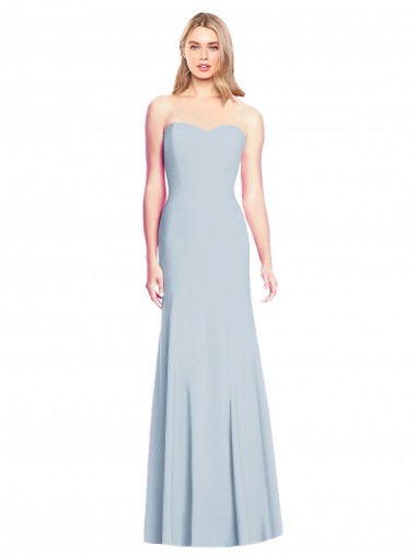 Sleeveless Light Sky Blue Low Back Trumpet Sweetheart Formal Dress / Bridesmaid Dress Lincoln